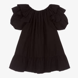 Andorine-Girls Black Cotton Dress | Childrensalon Outlet