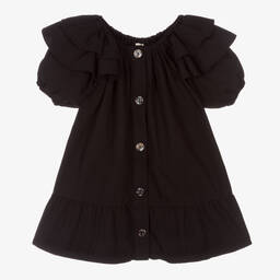Andorine-Girls Black Cotton Dress | Childrensalon Outlet
