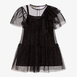Andorine-Girls Black Tulle Dress | Childrensalon Outlet