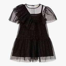 Andorine-Girls Black Tulle Dress | Childrensalon Outlet