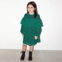 Andorine-Girls Green Lace Dress | Childrensalon Outlet