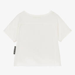 Andorine-Girls Ivory Cotton T-Shirt | Childrensalon Outlet