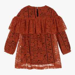 Andorine-Girls Orange Lace Dress | Childrensalon Outlet