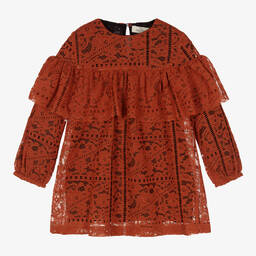 Andorine-Girls Orange Lace Dress | Childrensalon Outlet