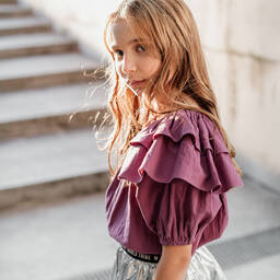 Andorine-Girls Pink Cotton Blouse | Childrensalon Outlet