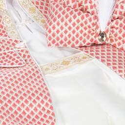 Andreeatex-Красно-кремовый костюм из сатина с шортами для мальчиков | Childrensalon Outlet