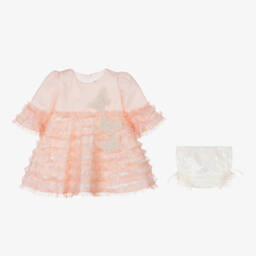 Andreeatex-Girls Blush Ruffle Tulle Ensemble | Childrensalon Outlet
