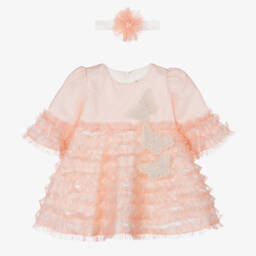 Andreeatex-Girls Blush Ruffle Tulle Ensemble | Childrensalon Outlet