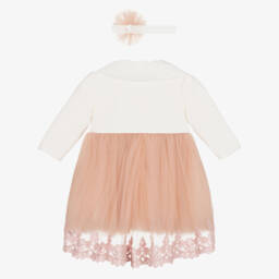 Andreeatex-Girls Elegant Ivory & Pink Ensemble | Childrensalon Outlet