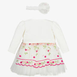 Andreeatex-Girls Ivory Floral Dress Ensemble | Childrensalon Outlet