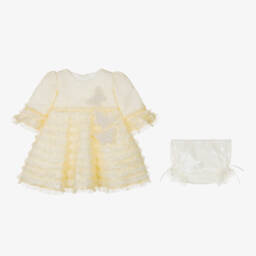 Andreeatex-Girls Yellow Tulle Ruffle Ensemble | Childrensalon Outlet