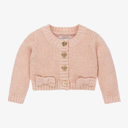 Angel's Face-Baby Girls Pink Cotton Knit Cardigan | Childrensalon Outlet