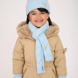 Angel's Face-Blue Knit Scarf (130cm) | Childrensalon Outlet