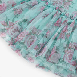 انجلز فيس-فستان بناتي بلون أكوا وزهور | Childrensalon Outlet