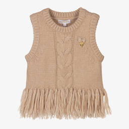 Angel's Face - Girls Pink Knitted Slip-Over | Childrensalon