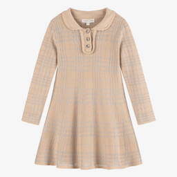 Angel's Face-Girls Beige Lurex Check Dress | Childrensalon Outlet