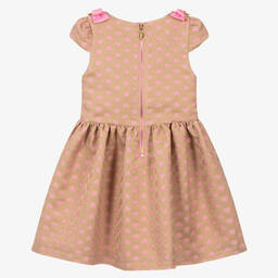 Angel's Face-Girls Beige & Pink Jacquard Hearts Dress | Childrensalon Outlet