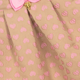 Angel's Face-Girls Beige & Pink Jacquard Hearts Skirt | Childrensalon Outlet