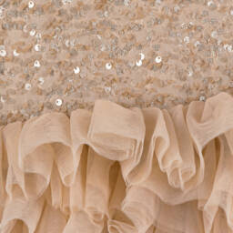 Angel's Face-Girls Beige Sequin Tulle Gown | Childrensalon Outlet