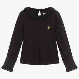 Angel's Face-Girls Black Cotton Top | Childrensalon Outlet