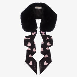 Angel's Face-Girls Black Faux Fur Collar | Childrensalon Outlet