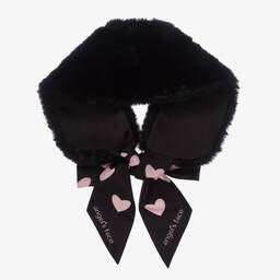 Angel's Face-Girls Black Faux Fur Collar | Childrensalon Outlet