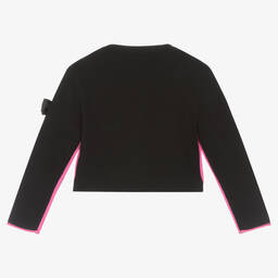 Angel's Face-Черный кардиган с розовой отделкой | Childrensalon Outlet