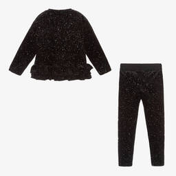 Angel's Face-Girls Black Sparkly Velour Leggings Set | Childrensalon Outlet