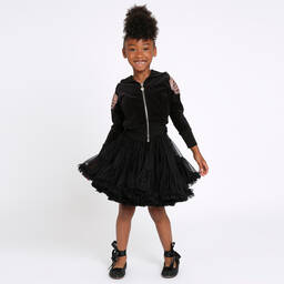 Angel's Face-Черный топ на молнии с крыльями для девочек | Childrensalon Outlet