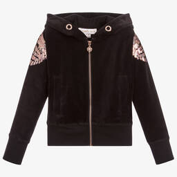 Angel's Face-Черный топ на молнии с крыльями для девочек | Childrensalon Outlet