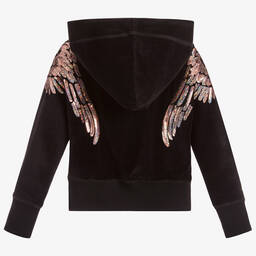 Angel's Face-Черный топ на молнии с крыльями для девочек | Childrensalon Outlet