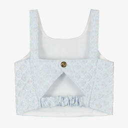 Angel's Face-Голубая укороченная блузка из парчи | Childrensalon Outlet