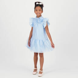 Angel's Face-Girls Blue Chiffon Rose Dress | Childrensalon Outlet