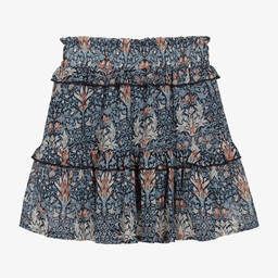 Angel's Face-Girls Blue Floral Chiffon Tiered Skirt | Childrensalon Outlet