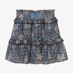 Angel's Face-Girls Blue Floral Chiffon Tiered Skirt | Childrensalon Outlet