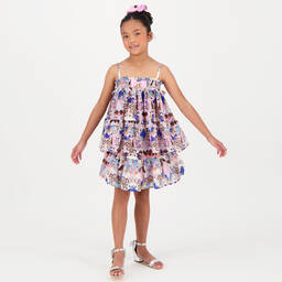 Angel's Face-Girls Blue Floral Crêpe Chiffon Blouse | Childrensalon Outlet