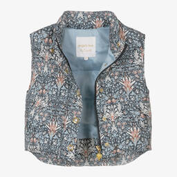Angel's Face-Голубой утепленный жилет в цветочек | Childrensalon Outlet