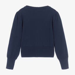 Angel's Face-Синий трикотажный кардиган с рюшами | Childrensalon Outlet