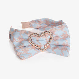 Angel's Face-Girls Blue & Pink Glitter Jacquard Hairband | Childrensalon Outlet