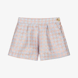 Angel's Face-شورت جاكارد كاروهات لون أزرق وزهري للبنات | Childrensalon Outlet