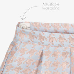 Angel's Face-شورت جاكارد كاروهات لون أزرق وزهري للبنات | Childrensalon Outlet