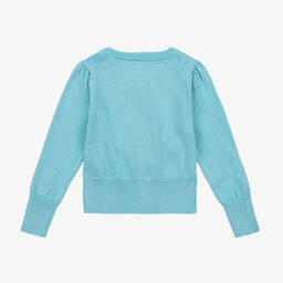 Angel's Face-Голубой вязаный кардиган с блестками | Childrensalon Outlet