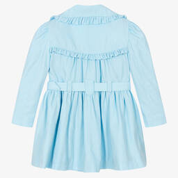 انجلز فيس-معطف ترانشكوت تويل لون أزرق للبنات | Childrensalon Outlet