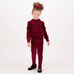 Angel's Face-Girls Burgundy Velour Outfit Set | Childrensalon Outlet
