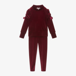 Angel's Face-Girls Burgundy Velour Outfit Set | Childrensalon Outlet
