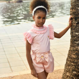 Angel's Face-Girls Coral Ruffle Chiffon Blouse | Childrensalon Outlet