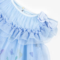 Angel's Face-Girls Dusky Blue Bunny Tulle Gown | Childrensalon Outlet