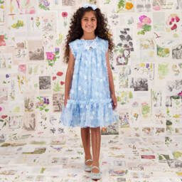 Angel's Face-Girls Elegant Blue Floral Sequin Dress | Childrensalon Outlet