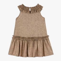Angel's Face-Элегантное золотое платье в складку для девочек | Childrensalon Outlet