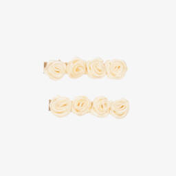 Angel's Face-Girls Elegant Ivory Blossom Clips | Childrensalon Outlet